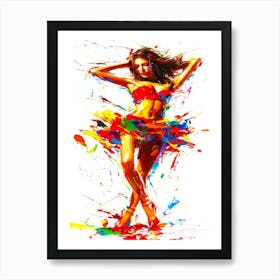 Fashion Model Female - Colorful Poser Art Print