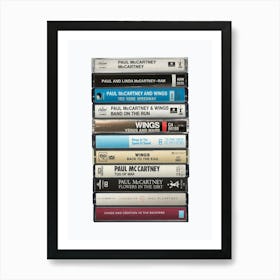 Paul McCartney - Music Poster - Albums on Cassette Print Art Print