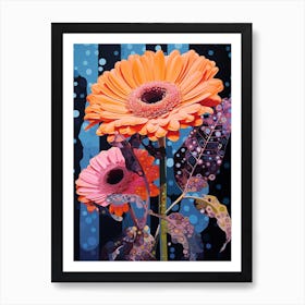 Surreal Florals Gerbera Daisy 1 Flower Painting Art Print