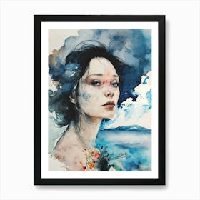 Watercolor Of A Woman 1 Art Print