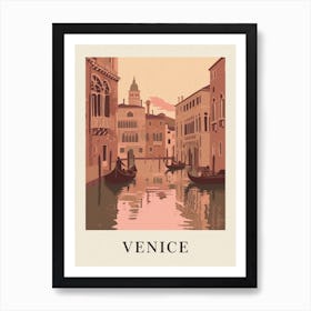 Venice Vintage Pink Italy Poster Art Print