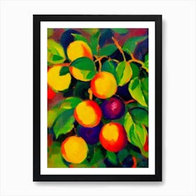 Plum Fruit Vibrant Matisse Inspired Painting Fruit Art Print