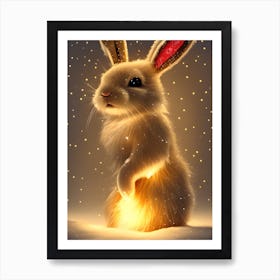 Bunny In The Snow 2 Art Print