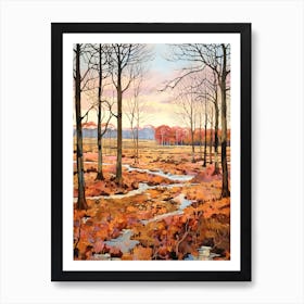 Autumn National Park Painting The New Forest England Uk 4 Art Print