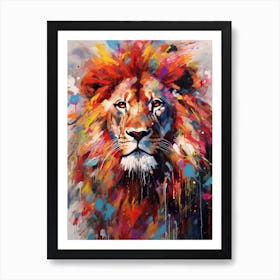 Lion Art Painting Abstract Art Expressionism 1 Art Print