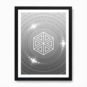 Geometric Glyph in White and Silver with Sparkle Array n.0073 Art Print
