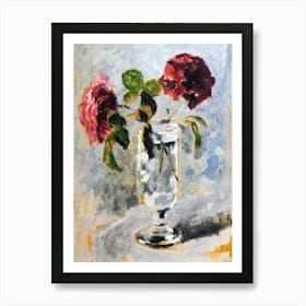 Roses Vintage Still Life Painting Art Print