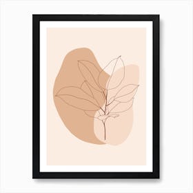 Modern Neutral Ficus Elastica Art Print