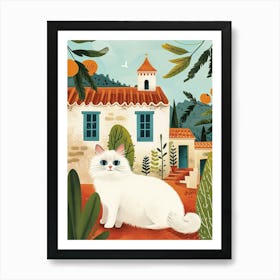 Birman Cat Storybook Illustration 3 Art Print