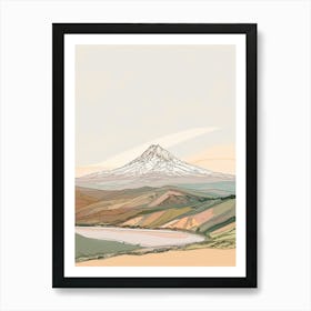 Mount Diablo Usa Color Line Drawing (6) Art Print