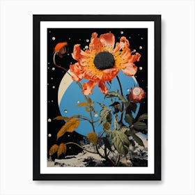 Surreal Florals Edelweiss 3 Flower Painting Art Print