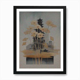 Asian Flowers Ukiyo-e Art Print