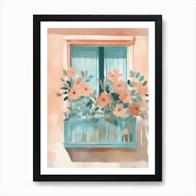 Pastel balcony and flowers Art Print