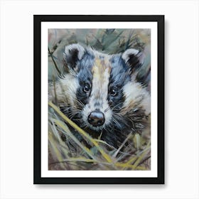 Badger Pastel Watercolour 2 Poster