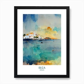Ibiza Spain Watercolour Travel Art Print