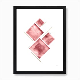 Puzzle In Rose Gold And Silver Art Print