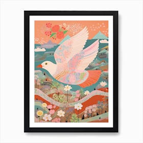 Maximalist Bird Painting Pigeon 2 Art Print