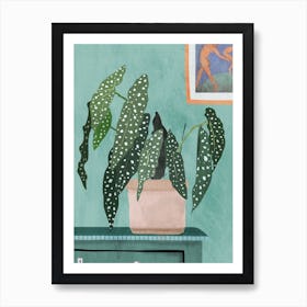 Polka Dot Begonia Plant Art Print
