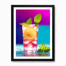 Cocktail With Lemon And Mint 4 Art Print