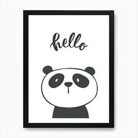Hello Panda Art Print
