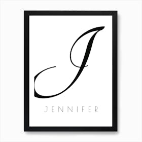 Jennifer Typography Name Initial Word Art Print