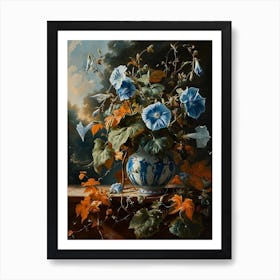 Baroque Floral Still Life Morning Glory 2 Art Print