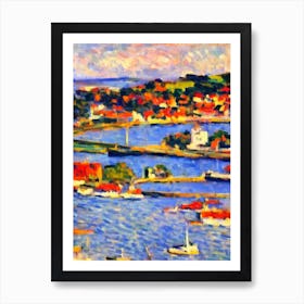 Port Of Dunedin New Zealand Brushwork Painting harbour Art Print