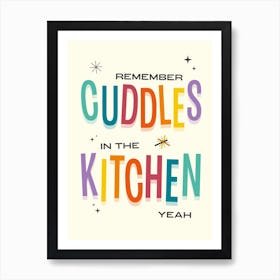 Cuddles In The Kitchen Rainbow Art Print