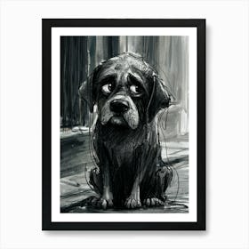 Sad Dog Art Print