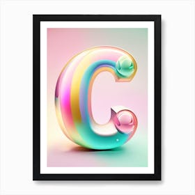 C, Alphabet Bubble Rainbow 5 Art Print