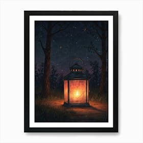 Lantern In The Woods 1 Art Print