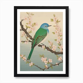 Ohara Koson Inspired Bird Painting Bluebird 1 Art Print