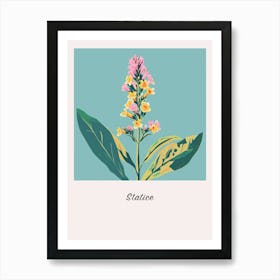 Statice 2 Square Flower Illustration Poster Art Print