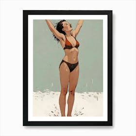 "Summer Breeze: A Photorealistic Bikini Throw" Art Print