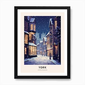 Winter Night  Travel Poster York United Kingdom 4 Art Print