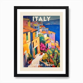 Cinque Terre Italy 4 Fauvist Painting  Travel Poster Art Print