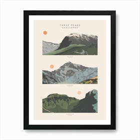 Three Peaks Challenge Art Print