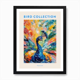Brushwork Peacock Feathers Poster Art Print