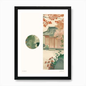 Nara Japan 5 Cut Out Travel Poster Art Print