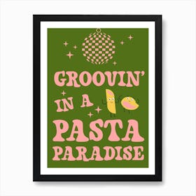 Pasta Paradise Disco Ball Art Print