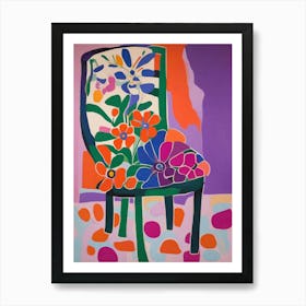 Chair with flowers Matisse inspired painting Art Print