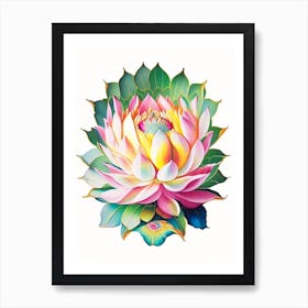 Sacred Lotus Decoupage 5 Art Print