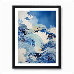 Retro Ocean Waves Art Print