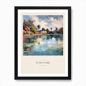 Echo Park Los Angeles United States Vintage Cezanne Inspired Poster Art Print