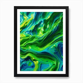 Abstract Greens and Blues Art Print