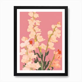 Freesias Flower Big Bold Illustration 1 Art Print