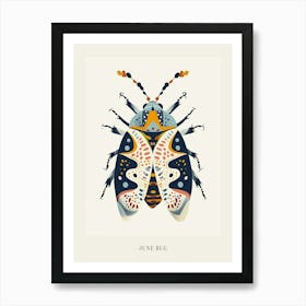 Colourful Insect Illustration June Bug 12 Poster Art Print