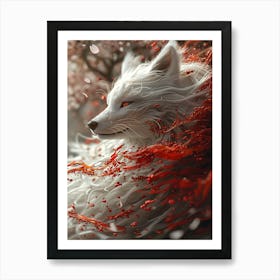 Beautiful Fantasy White Fox 23 Art Print