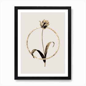 Gold Ring Didier's Tulip Glitter Botanical Illustration n.0306 Art Print