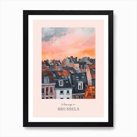 Mornings In Brussels Rooftops Morning Skyline 1 Art Print